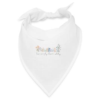 live simply bloom wildly I Wildblumen - Bandana Dreieckstuch - Weiß - Vorne