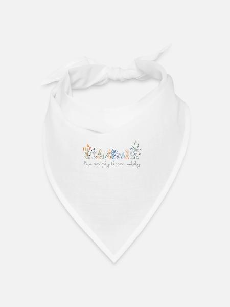 live simply bloom wildly I Wildblumen - Bandana Dreieckstuch - Weiß