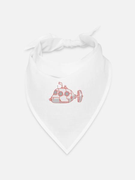 U-Boot in rot! - Bandana Dreieckstuch - Weiß