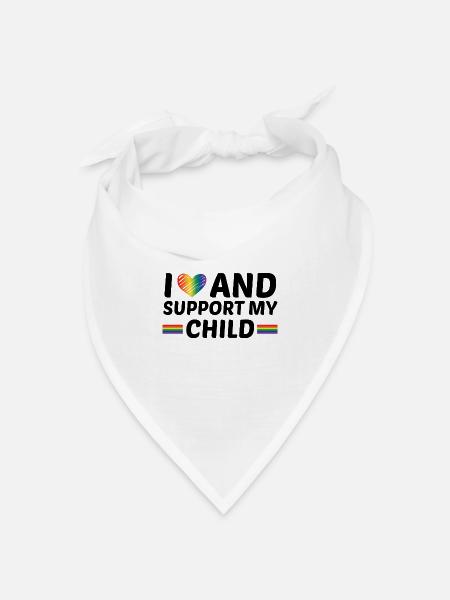 I Love And Support My Child Gay Lesbian Rainbow Pr - Bandana Dreieckstuch - Weiß