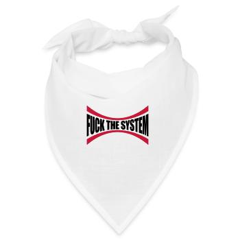 Logo Fuck the system - Bandana Dreieckstuch - Weiß - Vorne