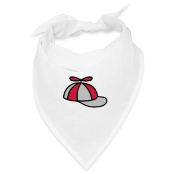 Propellermütze Windrad Hut Design - Bandana Dreieckstuch - Weiß - Vorne