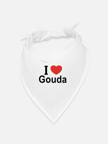 Ich liebe Gouda - Bandana Dreieckstuch - Weiß