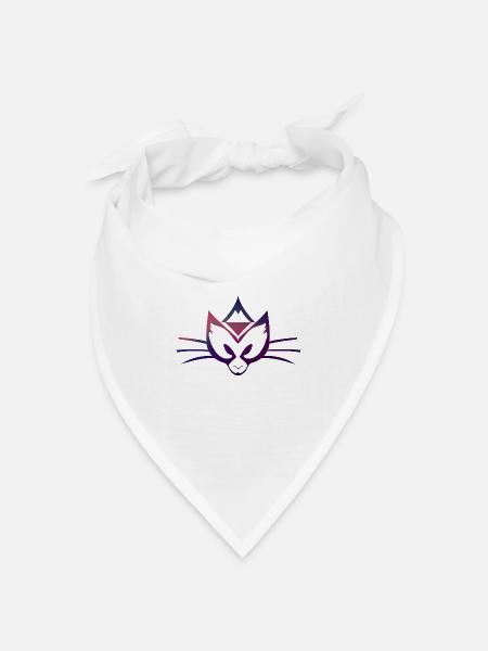 Cat - Bandana Dreieckstuch - Weiß