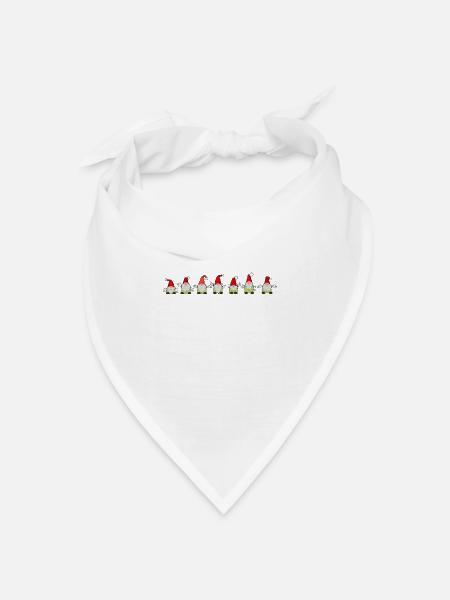 sieben Weihnachtswichtel - Bandana Dreieckstuch - Weiß