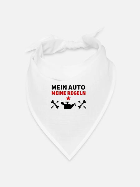 Auto - Bandana Dreieckstuch - Weiß