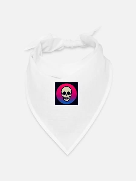 Skull Icon chillige Farben - Bandana Dreieckstuch - Weiß
