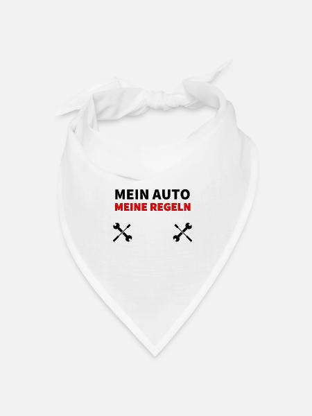 Auto - Bandana Dreieckstuch - Weiß