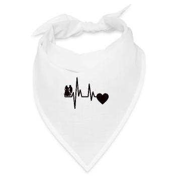 Rennbob Herzschlag Bob Puls Rodeln EKG Wintersport - Bandana Dreieckstuch - Weiß - Vorne