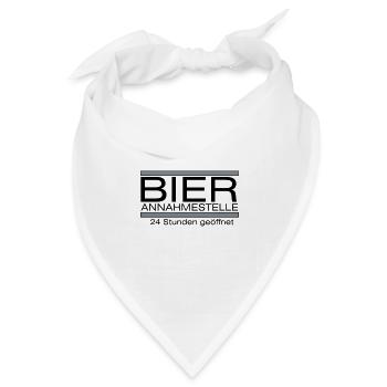Bier-Annahmestelle - Bandana Dreieckstuch - Weiß - Vorne
