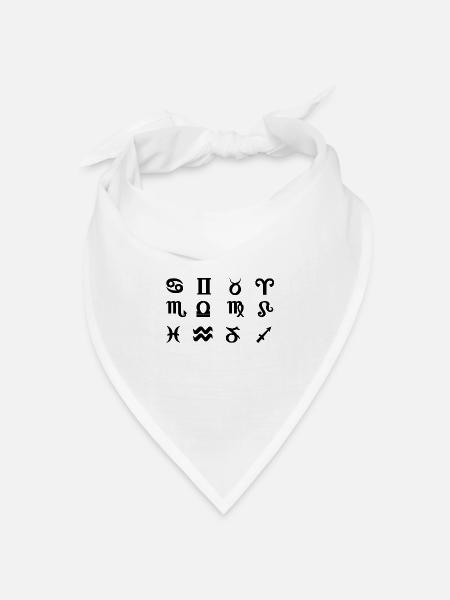 Astrologische Symbole - Bandana Dreieckstuch - Weiß