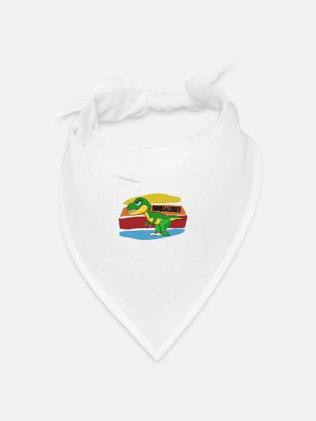 Dinosaurier - Bandana Dreieckstuch - Weiß