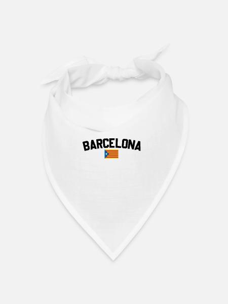 Barcelona - Bandana Dreieckstuch - Weiß