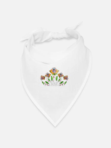 Blumen - Bandana Dreieckstuch - Weiß