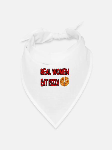 Pizza - Bandana Dreieckstuch - Weiß