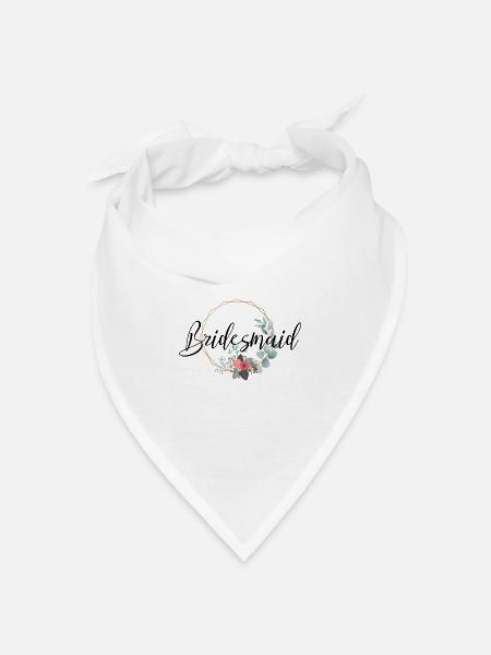 Bridesmaid Schriftzug für Brautjungfern - Bandana Dreieckstuch - Weiß