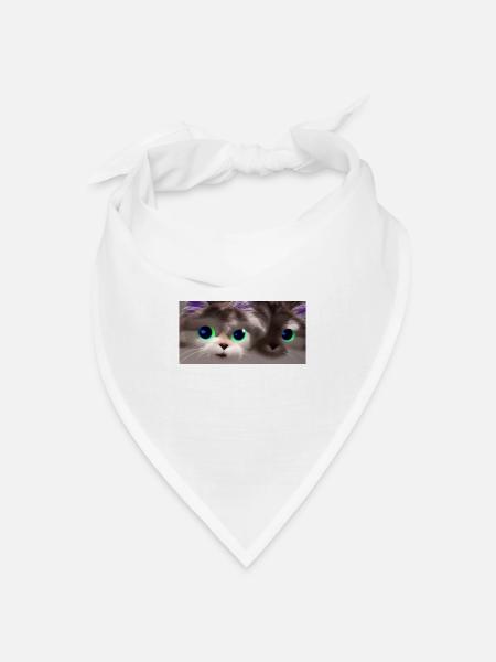 Hi Cat - Bandana Dreieckstuch - Weiß