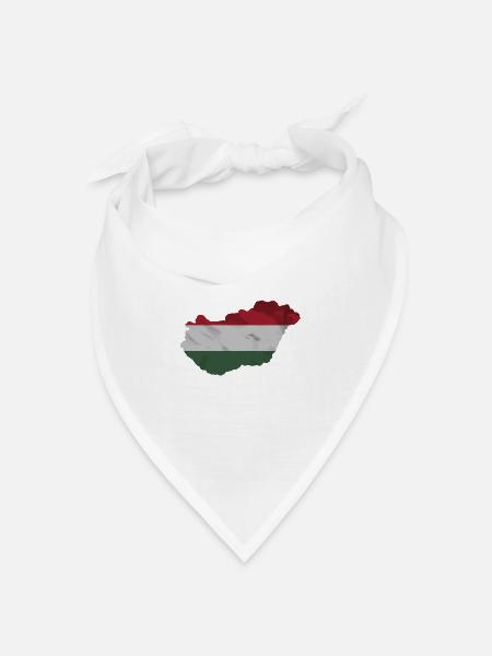 Ungarn Flagge in der Form des Landes - Bandana Dreieckstuch - Weiß