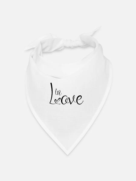 In Love - Bandana Dreieckstuch - Weiß