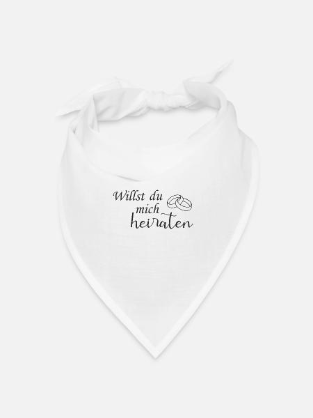 Willst du mich heiraten - Bandana Dreieckstuch - Weiß
