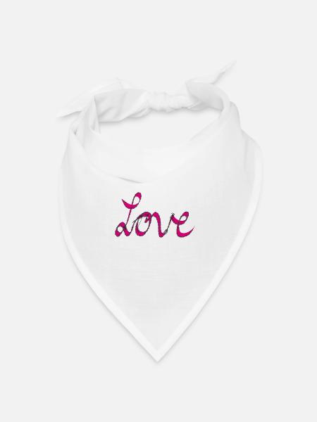 liebe - Bandana Dreieckstuch - Weiß