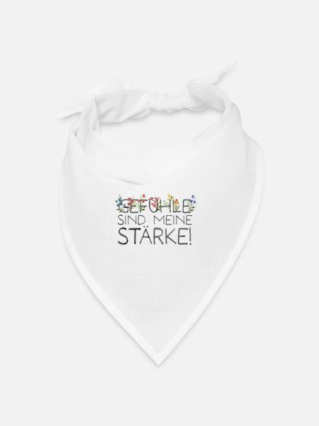 Hochsensibles T-Shirt: Geschenkidee für HSP - Bandana Dreieckstuch - Weiß