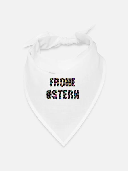 FROHE OSTERN - Bandana Dreieckstuch - Weiß