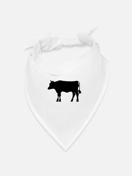 Einfaches Kuh-Symbol - Bandana Dreieckstuch - Weiß