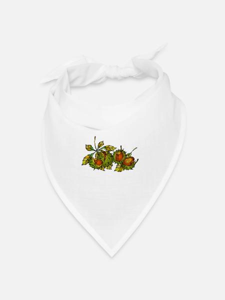 Kastanien - Bandana Dreieckstuch - Weiß