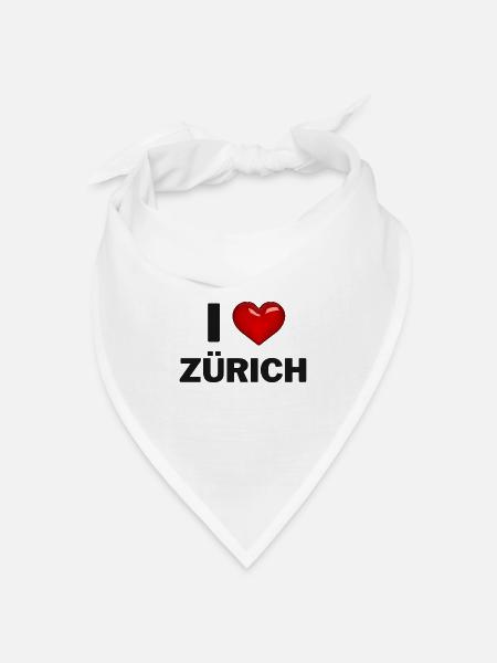 I Love Zürich - Bandana Dreieckstuch - Weiß