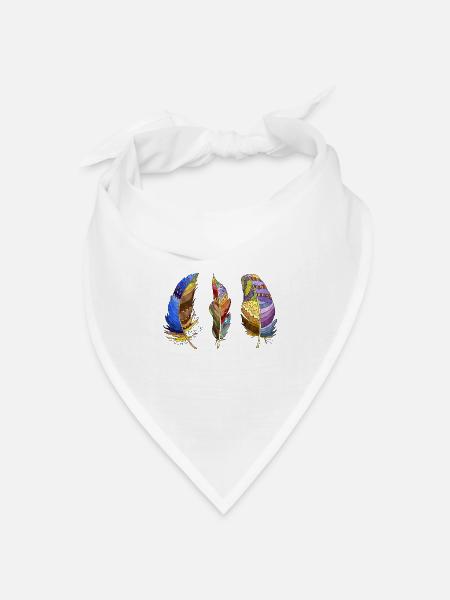 Feder - Bandana Dreieckstuch - Weiß