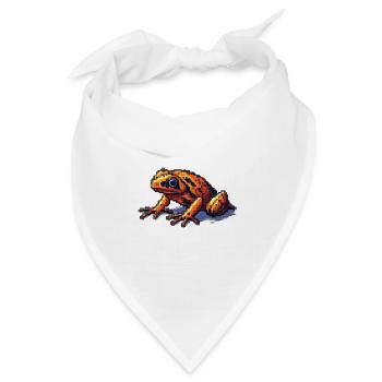 Pfeilgiftfrosch in retro 8 Bit Pixel Grafik - Bandana Dreieckstuch - Weiß - Vorne