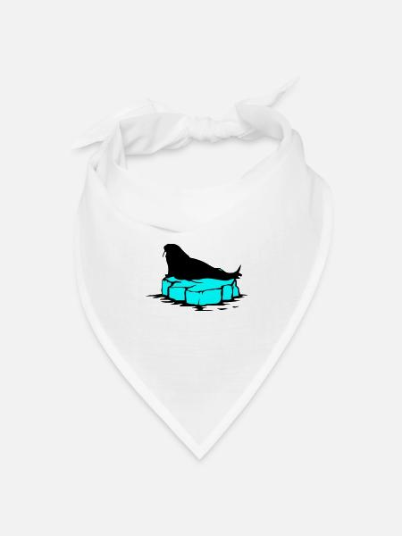 seehund eis - Bandana Dreieckstuch - Weiß