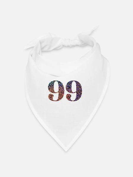 99. Geburtstag Leopard - Bandana Dreieckstuch - Weiß