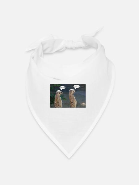 Erdmännchen - Bandana Dreieckstuch - Weiß