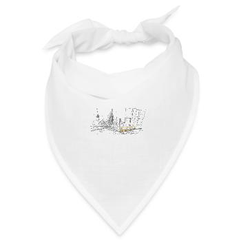 Illustration Rotterdamer Skyline - Bandana Dreieckstuch - Weiß - Vorne