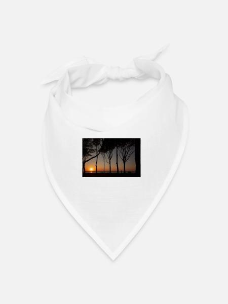 Sonnenuntergang an der Ostsee - Bandana Dreieckstuch - Weiß