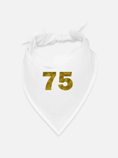Geburtstag 75 Jahre - Bandana Dreieckstuch - Weiß