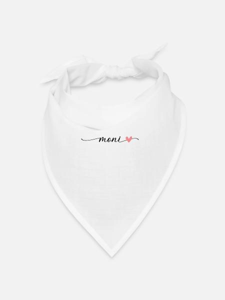 Moni Name Kalligrafie Schrift - Bandana Dreieckstuch - Weiß