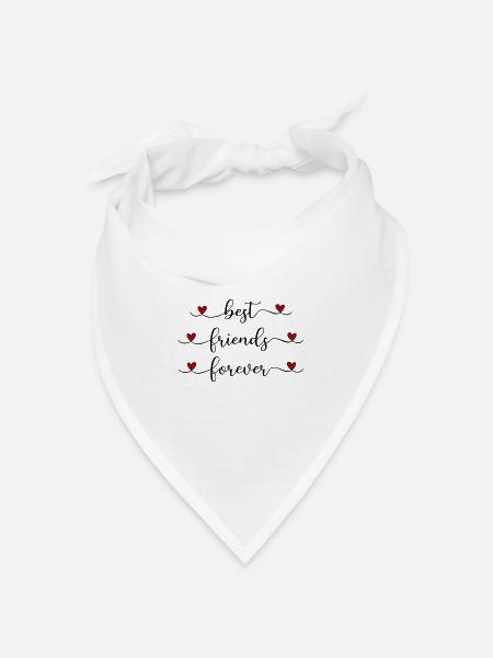 beste Freunde - Bandana Dreieckstuch - Weiß