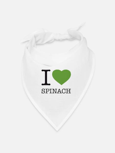 I LOVE SPINACH Spinat - Bandana Dreieckstuch - Weiß