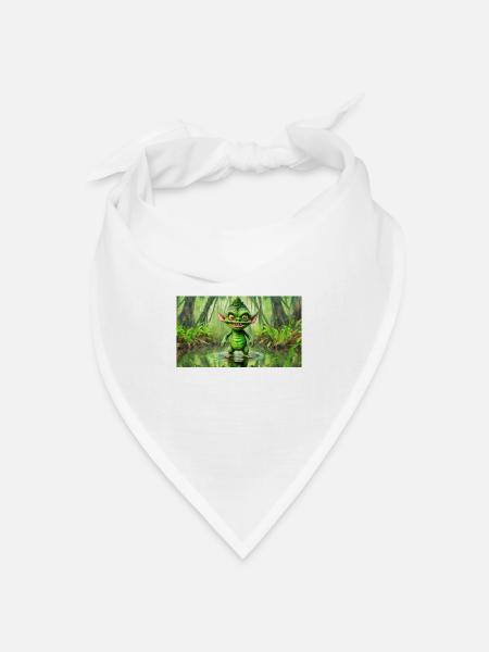 Goblin - Junge niedliche kleine Monster - Bandana Dreieckstuch - Weiß