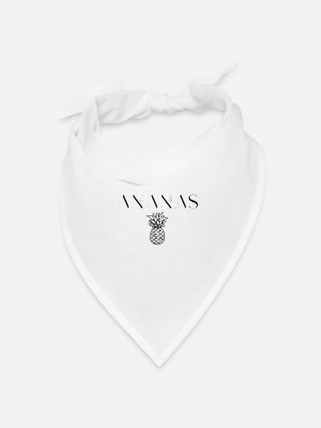 Ananas Design - Bandana Dreieckstuch - Weiß