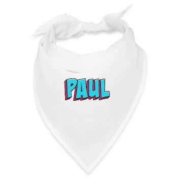 Namen Motiv: Paul - Bandana Dreieckstuch - Weiß - Vorne