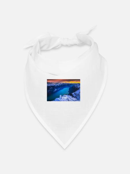 WINTER ALPEN SEE - Bandana Dreieckstuch - Weiß