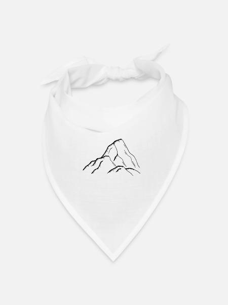 Berglandschaft - Bandana Dreieckstuch - Weiß