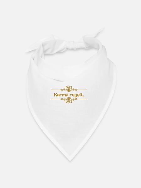 Karma regelt - Bandana Dreieckstuch - Weiß