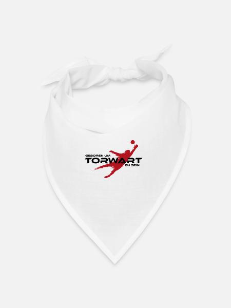 Torwart Spruch Geschenk - Bandana Dreieckstuch - Weiß