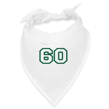 Nummer 60 grün sport - Bandana Dreieckstuch - Weiß - Vorne