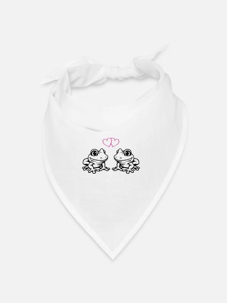 frosch comic love - Bandana Dreieckstuch - Weiß